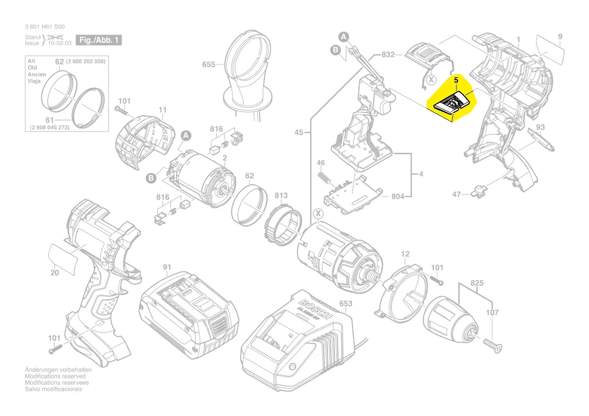 Curseur inverseur réf. 2 601 099 196 BOSCH